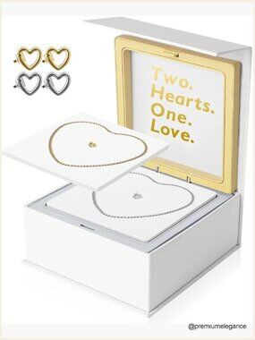 Permanent Couples Bracelet Kit with Locking Heart Clasp - DIY Matching Bracelets